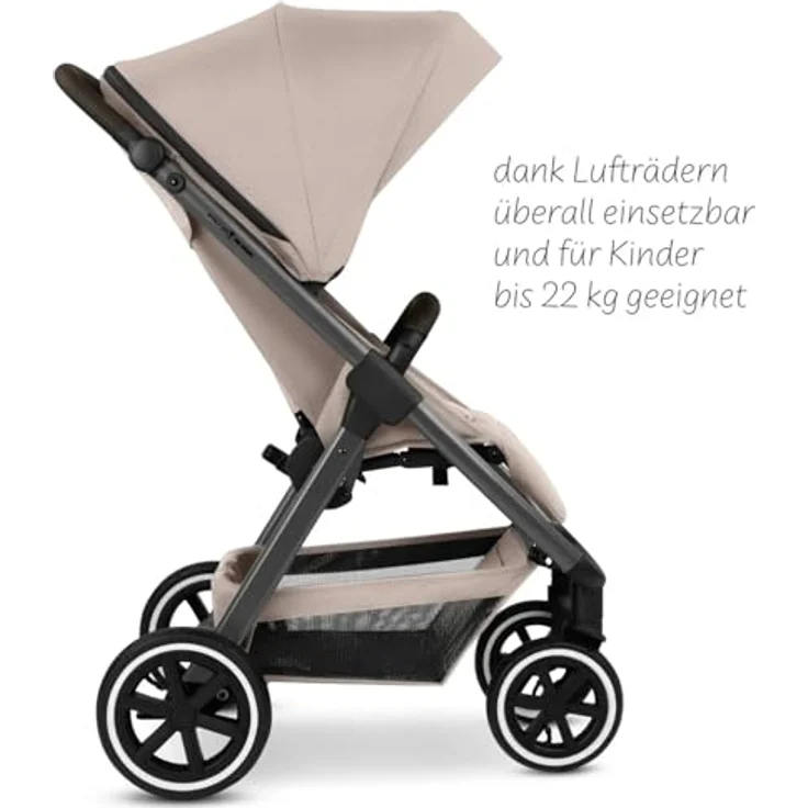 ABC Design Buggy Avus 2 Air, Beige, Textil, 5-Punkte-Gurt, Federung, kugelgelagerte Räder, für Babyschale geeignet, Einhand-Faltmechanismus, UV 50+ – Bild 3