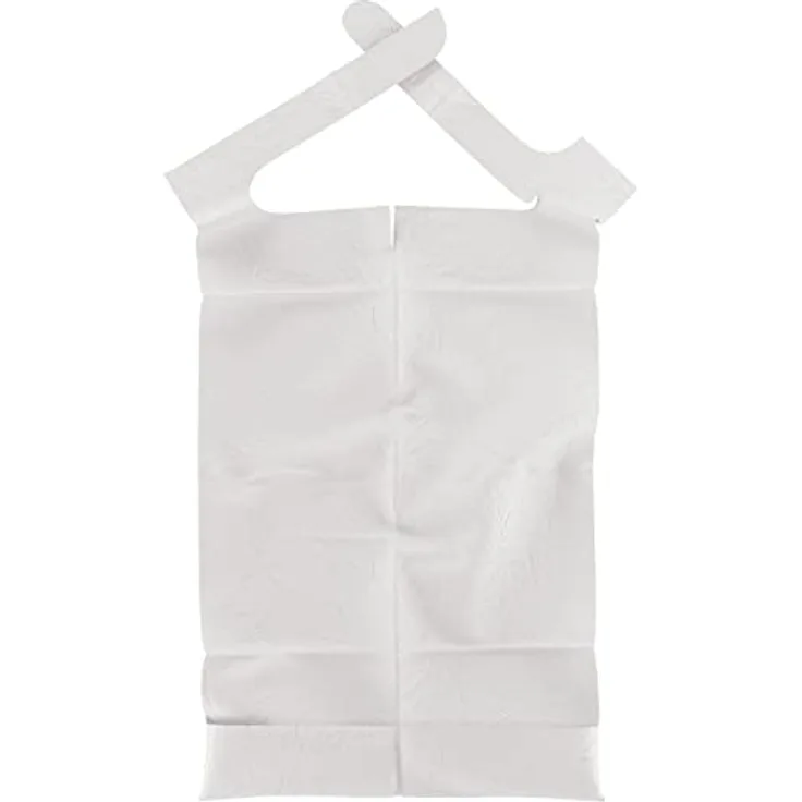 Sensalou Lätzchen Ess-Schürze Einweg Latz für Erwachsene, 100er Pack mit Auffangtasche, 63 x 37 cm