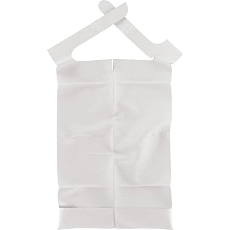 Sensalou Lätzchen Ess-Schürze Einweg Latz für Erwachsene, 100er Pack mit Auffangtasche, 63 x 37 cm – Bild 1