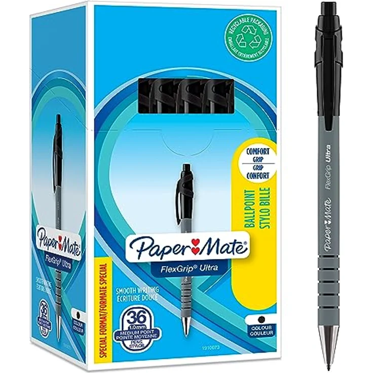 Paper Mate InkJoy Gel RT BP M, Gelschreiber in Schwarz, 36 Stück, komfortables Schreiben mit abgerundeter Spitze und gleichmäßiger Tintenabgabe – Bild 1