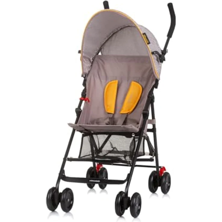 Chipolino Amaya Buggy Kinderwagen, verstellbares Sonnendach, zusammenklappbar, Korb, beige gelb – Bild 2