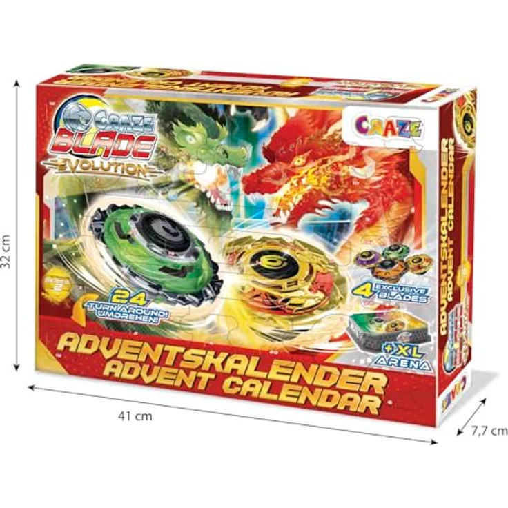 CRAZE BLADE Spielzeug Adventskalender – Kampfkreisel mit Battle Arena, 4 Premium-Kreisen in Gold und Silber, 24 Überraschungen für Kinder ab 8 Jahren – Bild 5