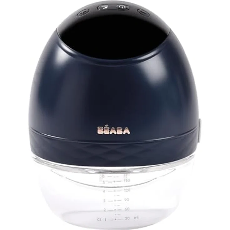 BÉABA Elektrische freihändige Milchpumpe, 3 Modi, 9 Stufen, Geräuschlos, Großes Fassungsvermögen 180mL, USB C Ladegerät, Night blue – Bild 1