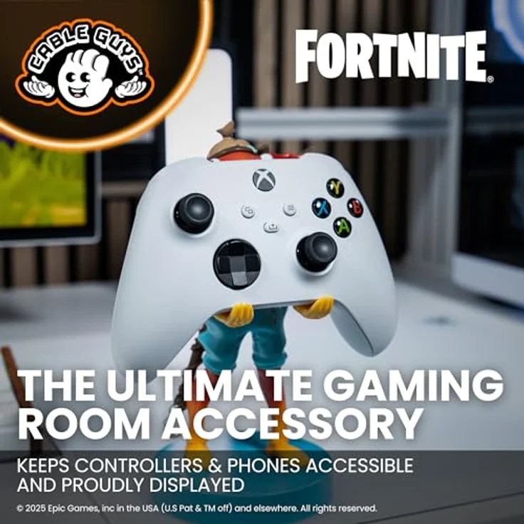 exquisite gaming Fortnite Cable Guys Lade-Halter Fishstick, skurriler Controller-Ständer für PS5, Xbox Series S/X und Smartphones, orange-blau – Bild 3