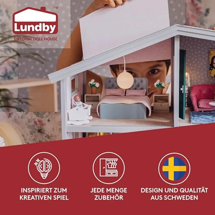 Lundby Puppenhausmöbel Puppenhauszubehör, 6-teiliges Set aus natürlichen Materialien, ab 4 Jahren – Bild 2