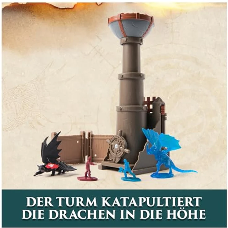 DreamWorks Dragons, Drachenzähmen leicht gemacht - Trial of Flame, Drachen-Arena Spielset mit Feuerturm, 2 Drachen- und 2 Wikingerfiguren, Rollenspiel für Kinder ab 4 Jahren – Bild 3