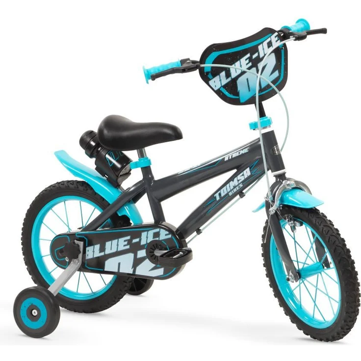 Toimsa Bikes Kinderfahrrad 14 Zoll Jungen Blau ICE, 1 Gang, Stützräder, Trinkflasche