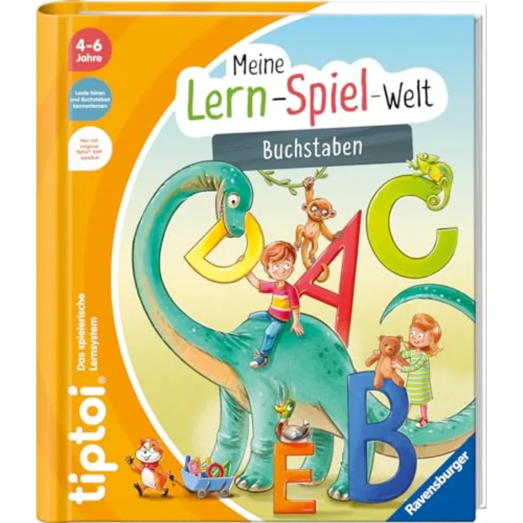 Ravensburger tiptoi® Meine Lern-Spiel-Welt - Buchstaben, Lernbuch für Kinder ab 4 Jahren, gelb