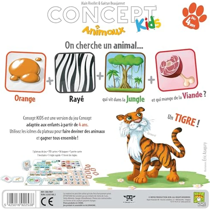 Asmodee Concept Kinder-Brettspiel, interaktives Ratespiel mit Symbolen für kreative Tiererkennung – Bild 2
