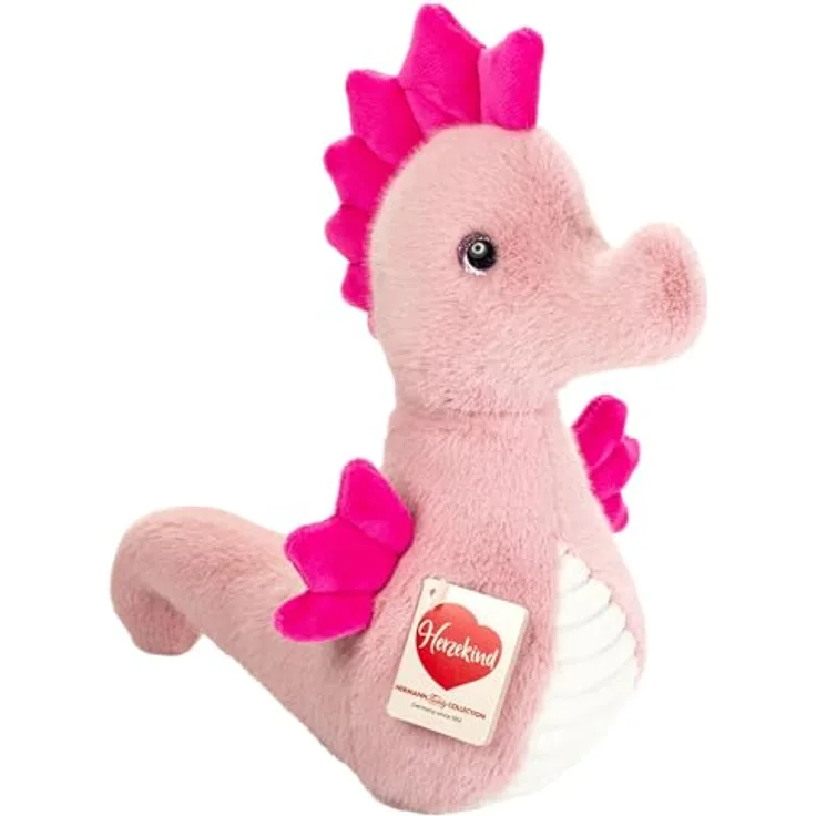 Teddy-Hermann Seepferdchen „Alba“, 23 cm, rosafarben, weicher Plüsch, mit dekorativer Rückenflosse in Pink