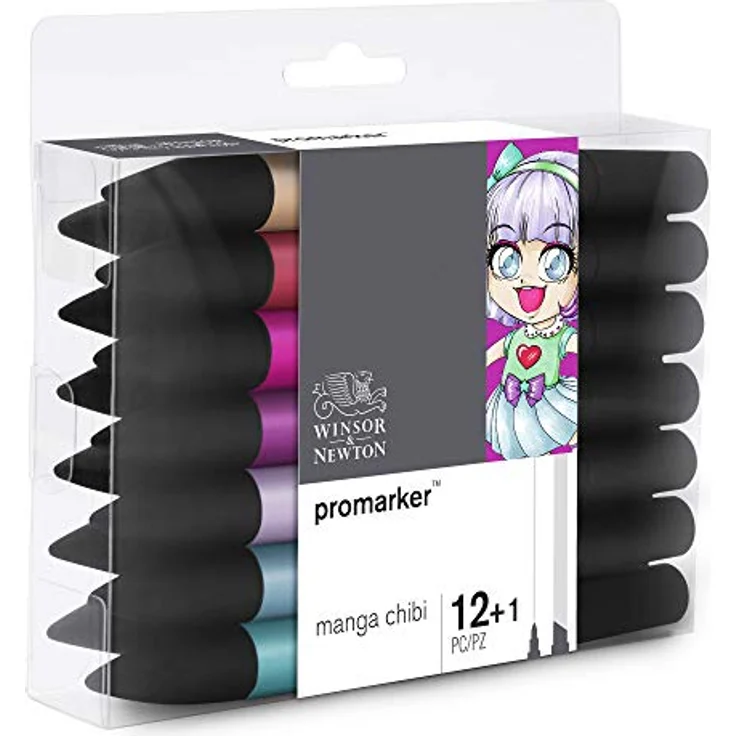 Winsor & Newton ProMarker Layoutmarker, 13 Farben Set - Manga Chibi, feine und breite Spitzen – Bild 3