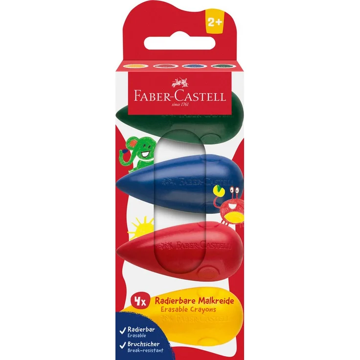 Faber-Castell Malkreide Birne 4er, hochwertige Kreide aus Peru für leuchtende Farben