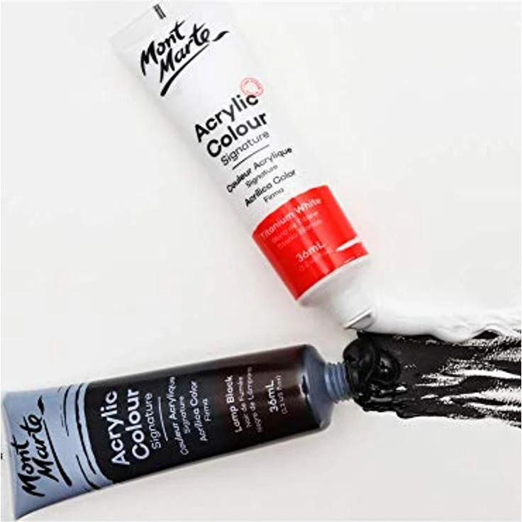 Mont Marte Acrylfarben Set Premium, 18 x 36ml, Lichtechte Farben mit hoher Deckkraft für Acrylmalerei – Bild 5