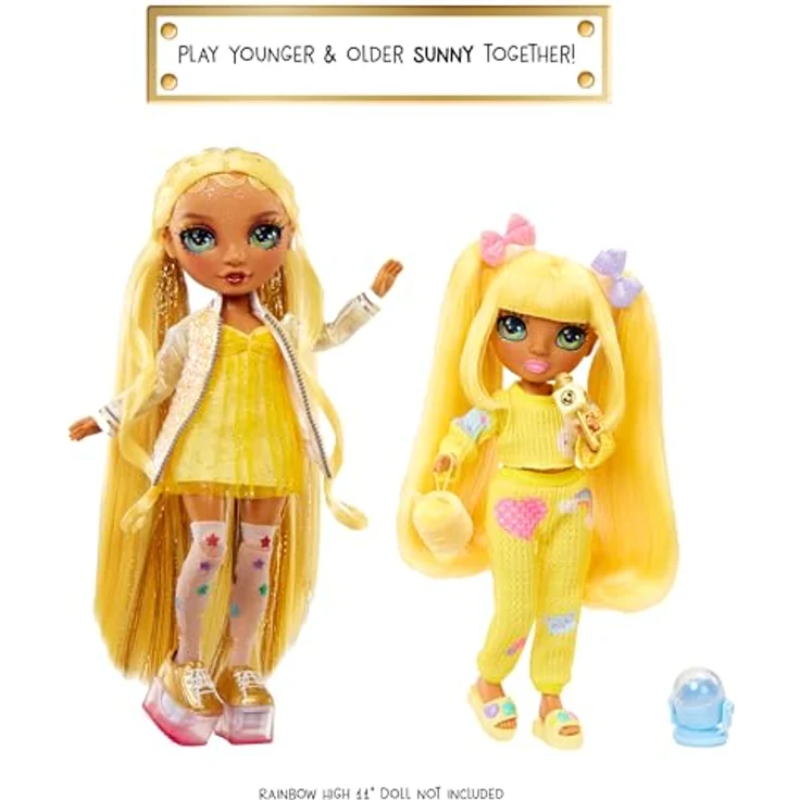 Rainbow High Anziehpuppe Junior High PJ Party Fashion Doll Sunny (Yellow) - Übernachtungsparty Design, viele passende Accessoires – Bild 4
