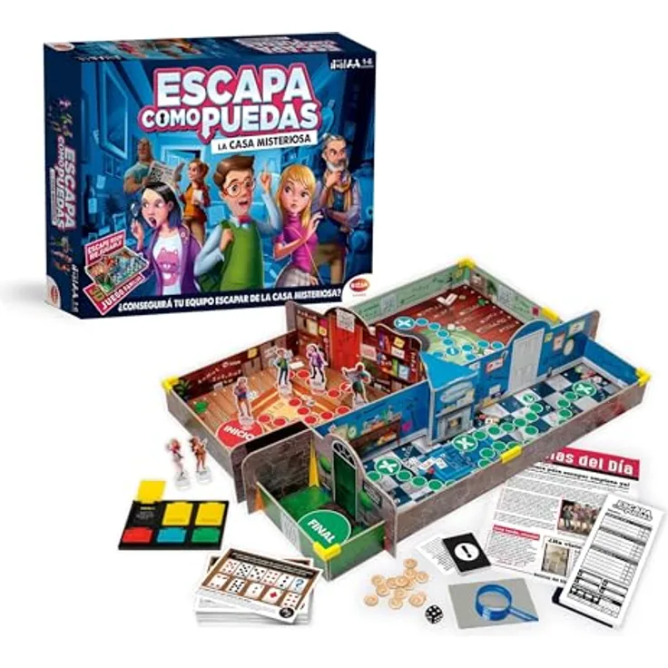 Bizak Escape Room Familienspiel 64361145, wiederspielbar mit mehreren Räumen und versteckten Rätseln