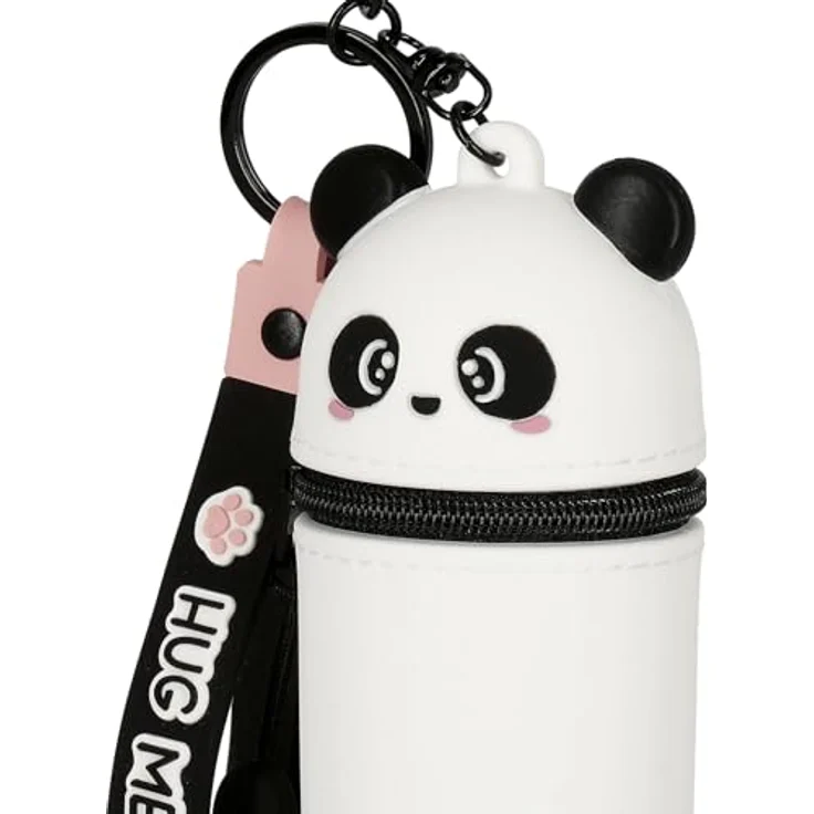 Legami Mini-Geldbörse Kawaii Panda, Silikonetui mit Schlüsselanhänger, Karabinerhaken und Spirale, 5 x 12 x 5 cm – Bild 4