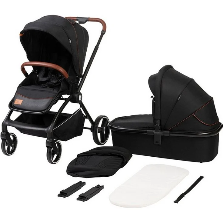 Babytrold Alex 2in1 Kinderwagen Chocolate, Multifunktions-Kinderwagen mit Babywanne, Sportsitz & Fußsack, einhandfaltbar, verstellbarer Schiebegriff