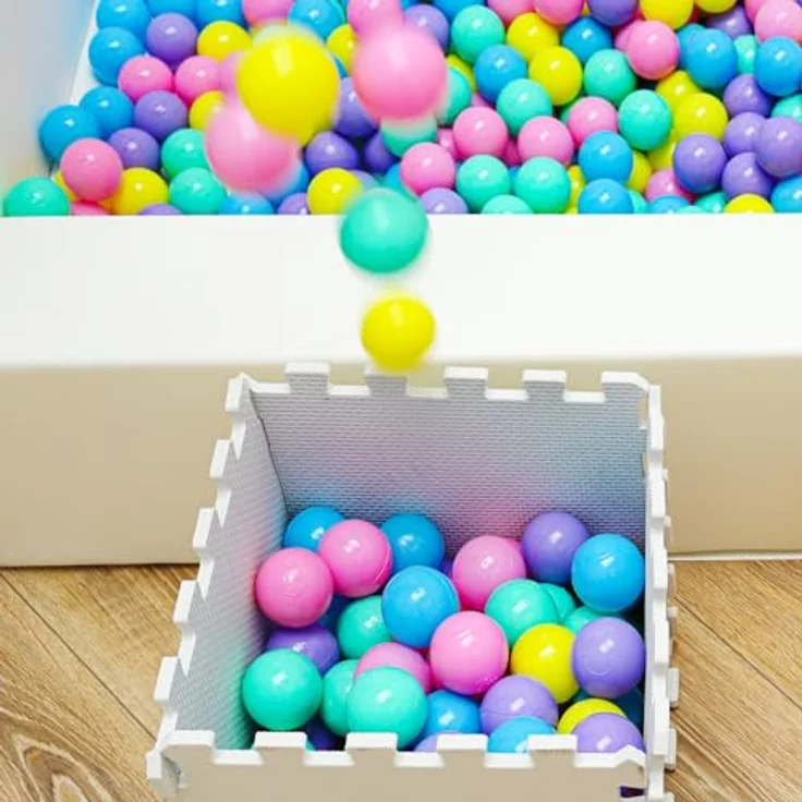 LittleTom Ab Null: 50 Bunte Bälle für Bällebad Baby Spielbälle 5,5cm - Indoor Outdoor Spielzeug für Spielzelt Spieltunnel Bällebad Kinder Plastikbälle Klein - Babyspielzeug Bällchenbad für Babys – Bild 5
