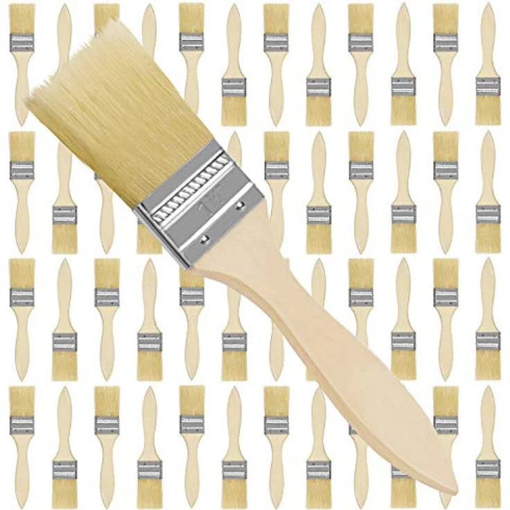 Kurtzy Pinselset 48 Stk, 3,81 cm Profi Malerpinsel mit Holzgriff, Flachpinsel, Lasurpinsel und Lackpinsel für Farben und Klebstoffe, ideal für DIY-Projekte – Bild 1