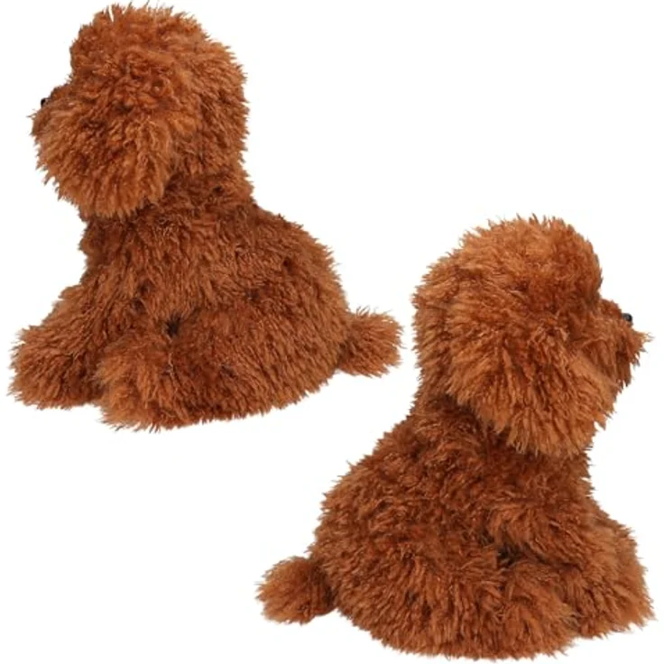 Depesche TOPModel Fur Ever Friends - Kuscheltier Hund Teddy, lockiges Fell in Dunkelbraun, ca. 30 cm Plüschtier – Bild 3