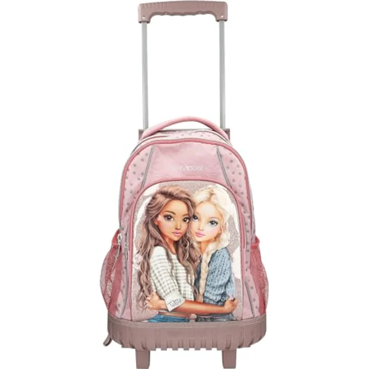Depesche TOPModel Dots Schulrucksack Trolley, rosa, mit Glitzer, 2 Hauptfächern und Teleskopgriff, ca. 28 Liter Volumen – Bild 2