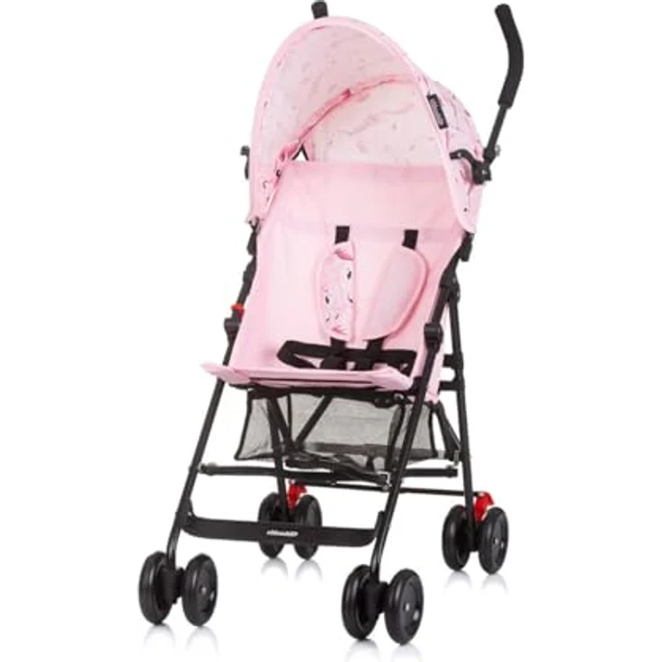 Chipolino Amaya Buggy - Kinderwagen mit verstellbarem Sonnendach, zusammenklappbar, Korb, rosa schwarz – Bild 2