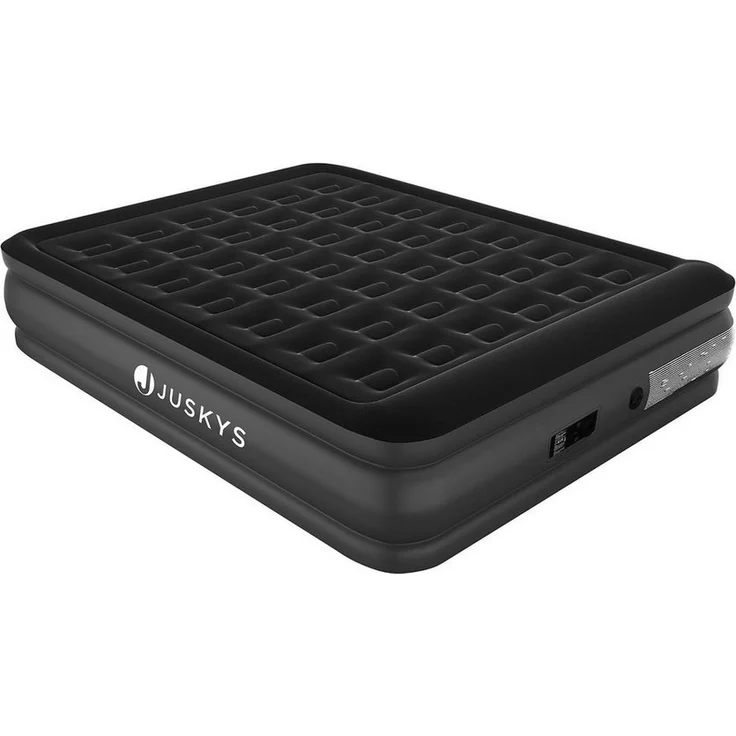 Juskys Luftmatratze Sapri L, Doppel-Luftbett, selbstaufblasend, wasserdicht, inkl. Pumpe, Schwarz – Bild 1
