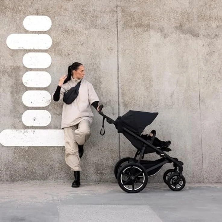 Thule Urban Glide 4-wheel Buggy Für Jedes Terrain Black One-Size, Schwenkbare Vorderräder, Beinauflage, Einklappbar – Bild 5