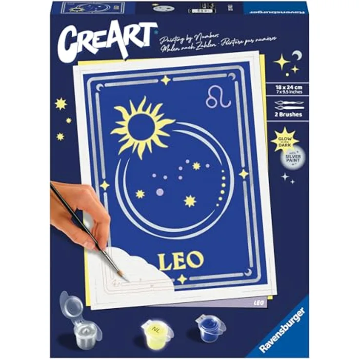 Ravensburger CreArt - Malen nach Zahlen 23743 - Sternzeichen Löwe - Malen nach Zahlen Erwachsene - ab 14 Jahren