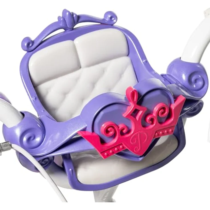 Huffy Disney Princess Kinderfahrrad, 12 Zoll, rosa mit abnehmbaren Stützrädern und Puppenträger – Bild 7