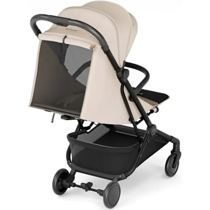 Kinderkraft PILOT 2 Kinderwagen, Liegebuggy mit UPF 50+ Schutz, 5-Punkt-Sicherheitsgurt, kompakt und handgepäcktauglich, Beige – Bild 2