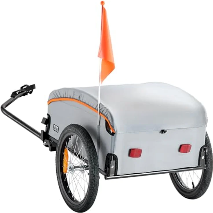 VEVOR Fahrradanhänger, faltbar mit 45kg Tragkraft, Universalkupplung, wasserdichte Abdeckung, 40cm Räder, Reflektoren für 558,8-711,2mm Fahrradräder – Bild 9