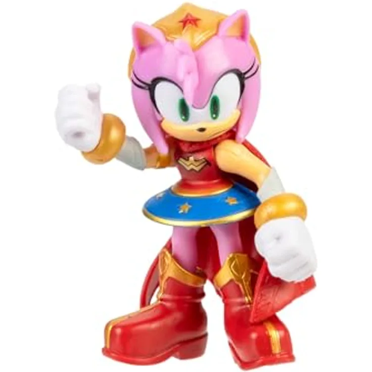 Sonic The Hedgehog DC x Sonic als Amy als Wonder Woman, 6 cm hochbewegliche Actionfigur, detailreich in Sammlerverpackung, lizenziert von Jakks Pacific