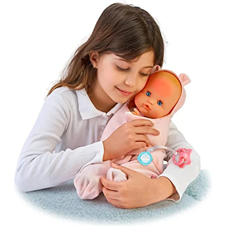 Nenuco - Ist Mein Baby gut zugedeckt?, Babypuppe Weichkörper, die krank Wird, zugedeckt Wird, zittert und Fieber hat, mit Schnuller und Babyschühchen als Pflegezubehör, Famosa (700017360) – Bild 8
