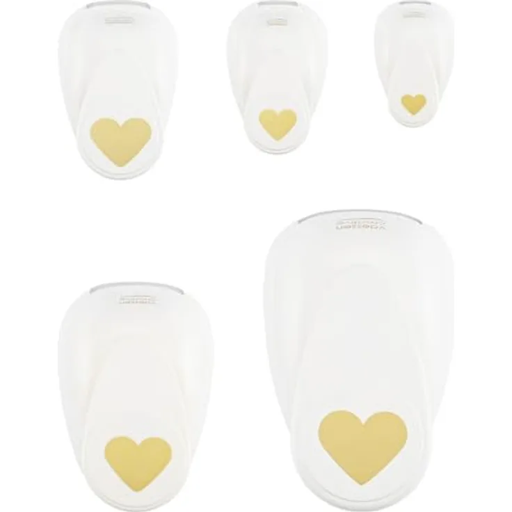 Vaessen Creative Motivstanzer Set, 5 Stanzer Herzen, präzise und vielseitig einsetzbar, für Papier bis 250 g