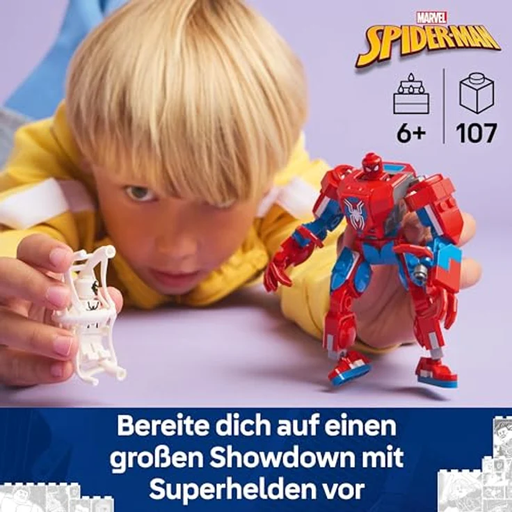LEGO Marvel Spider-Man Mech vs. Anti-Venom - Superhelden Spielzeug mit beweglichen Armen, Beinen und Fingern - Geschenk für Kinder ab 6 Jahren 76308 – Bild 2