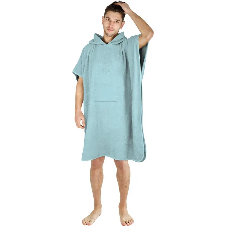 normani Badeponcho Sitra, Bio-Baumwolle, Kapuze, 90x105 cm, saugfähig, mit Bauchtasche