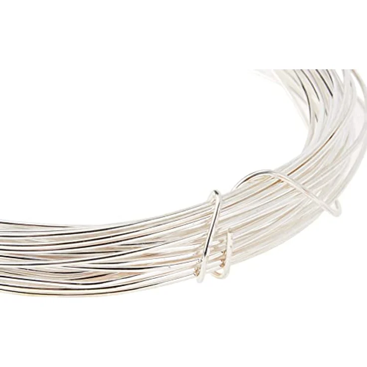 Glorex 6 2220 149 - Silberdraht mit Kupferkern versilbert, 0,8 mm x 6 m, zum Basteln, Binden von Gestecken und Kränzen oder zur Schmuckherstellung – Bild 2
