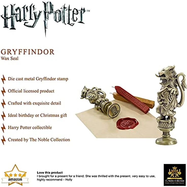 The Noble Collection Stempel Siegel Stempel Gryffindor, Metall, 10,6 cm, inkl. zwei Wachsstifte – Bild 3
