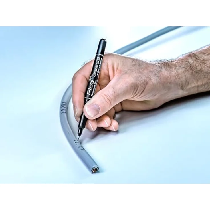 Pica Permanentmarker PICA Classic Permanent Pen, Fine, Schwarz – Bild 4