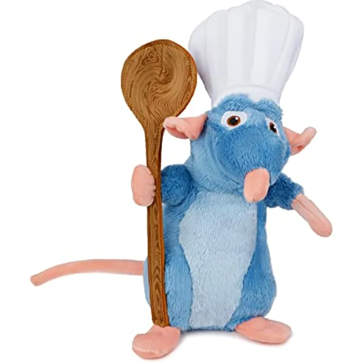Disney Pixar 5874986 Plüschtier Ratatouille Remy, mit Mütze und Löffel, 25 cm, 5874986
