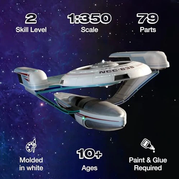 Polar Lights AMT - 1/350 Star Trek U.S.S. Grissom NCC-638 - Plastikmodellbausatz, Weiß - Maßstab 1:350 – Bild 2