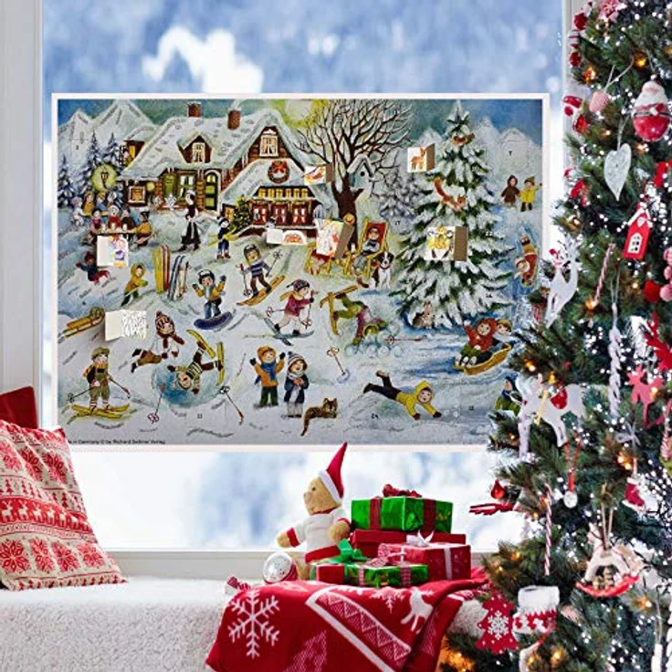 Richard Sellmer Verlag Papier Adventskalender/Weihnachtskalender mit Bildern und Glimmer, nostalgisch für Kinder und Erwachsene, Made in Germany – Bild 2