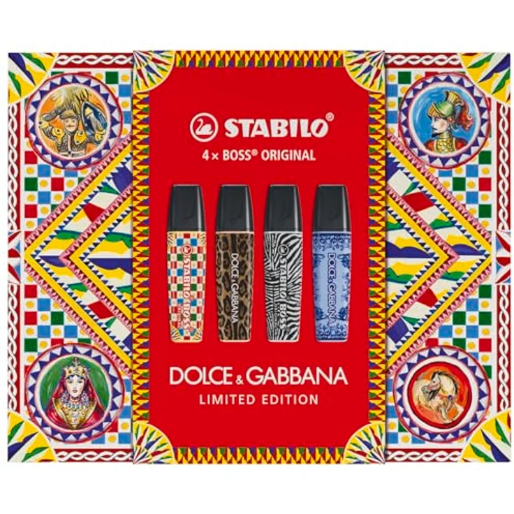 STABILO Textmarker - BOSS ORIGINAL x DOLCE&GABBANA - 4er Premium-Box - limitierte Edition, Pastellfarben und Schwarz – Bild 2