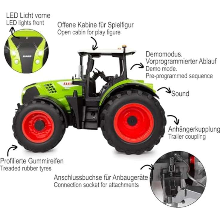 Jamara RC-Traktor Claas Arion 660 1:16 2,4GHz, ferngesteuert mit RC-Plug-System, offiziell lizenziert – Bild 5
