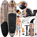 Bluemarina Stand Up Paddle Board aufblasbar | 𝟓 𝐉𝐀𝐇𝐑𝐄 𝐆𝐀𝐑𝐀𝐍𝐓𝐈𝐄 - 140 kg Tragkraft - 325x86x15 cm - Stand Up Paddling Set - Aufblasbares SUP Board - Surfbrett (Ariki Tiki 325x86x15cm)