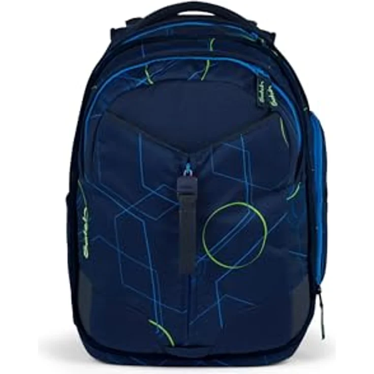Satch Schulrucksack match, erweiterbarer Rucksack mit 5 Liter Volumenerweiterung, ergonomisch anpassbar, reflektierend, blau – Bild 1