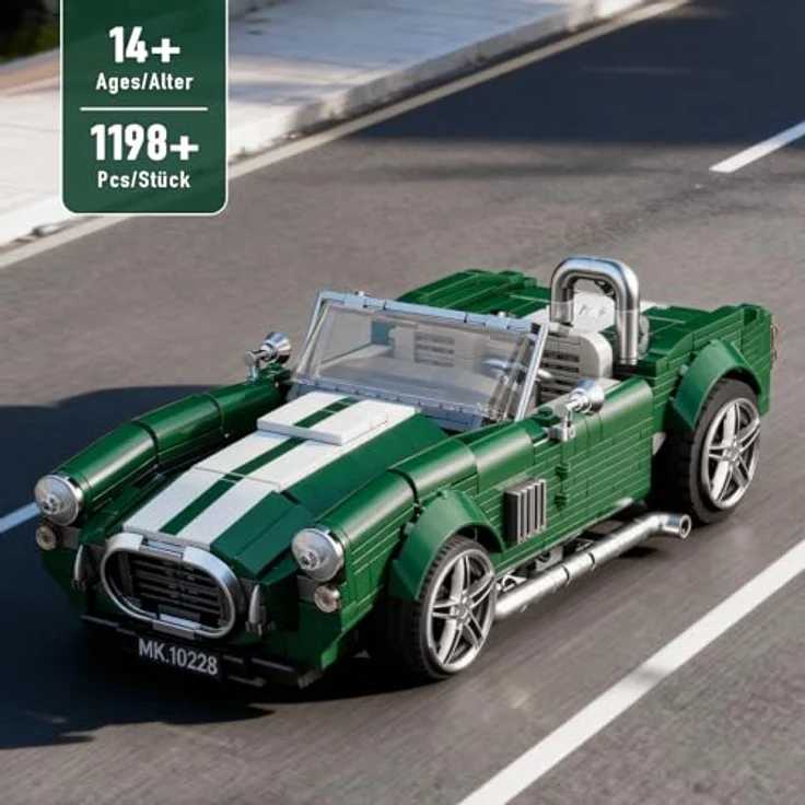 Mould King 10228 Technik Speed Champion Oldtimer Cabriolet, 1198 Teile Baukastenset für Erwachsene – Bild 3