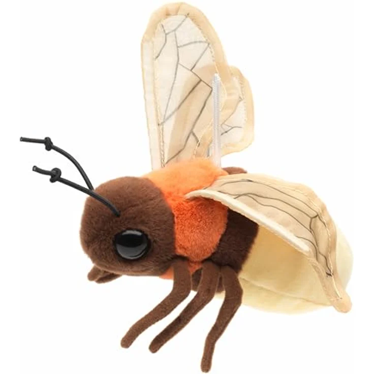 Uni-Toys Glühwürmchen, Plüsch-Insekt mit Licht, 17 cm, naturgetreues Design, inkl. austauschbare LR44 Batterien – Bild 5