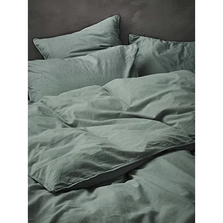 ESSENZA Bettwäsche Guy Sea Green, 135x200 + 1x 80x80 cm, 100% Baumwollrenforce – Bild 3